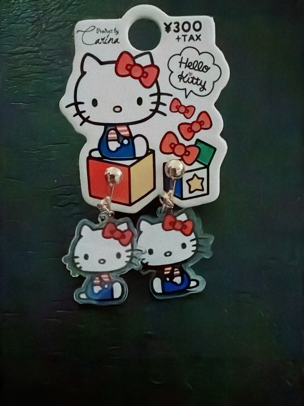 Sanrio Hello Kitty Red Bow Dangle Earrings